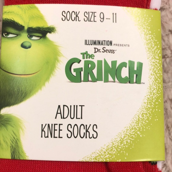 NWT Dr. Seuss The Grinch Adult Knee Socks Size 9-11 - Picture 1 of 8